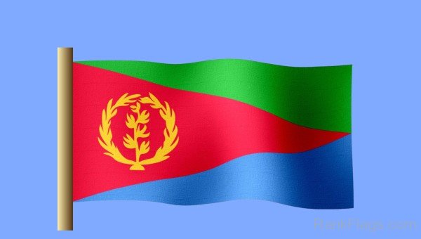 Waving Eritrea flag